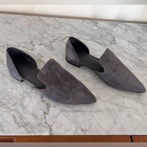 Like New Vince D’Orsay Grey Suede Flats